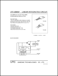 UTCU584 datasheet: 3-8 AMP 5V to 3.3V voltage conversion regulator UTCU584