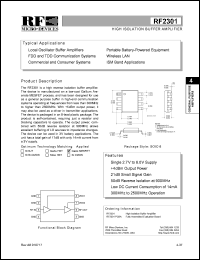 RF2301 datasheet: High isolation buffer amplifier RF2301