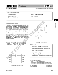 RF2318PCBA-L datasheet: Linear broadband amplifier RF2318PCBA-L