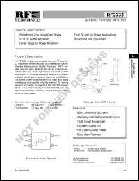 RF2333PCBA datasheet: General purpose amplifier RF2333PCBA