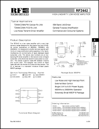 RF2442 datasheet: High-linearity low noise amplifier RF2442