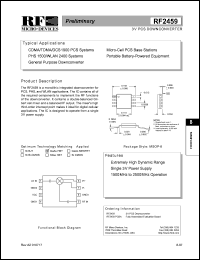 RF2459PCBA datasheet: 3V PCS downconverter RF2459PCBA