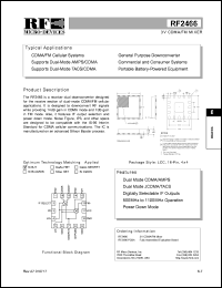 RF2466PCBA datasheet: 3V CDMA/FM mixer RF2466PCBA