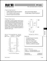 RF2486 datasheet:  PCS low noise amplifier/mixer RF2486