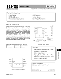 RF2504 datasheet: VCO/high-isolation buffer amplifier RF2504