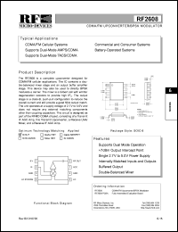 RF2608 datasheet: CDMA/FM upconverter/BPSK modulator RF2608