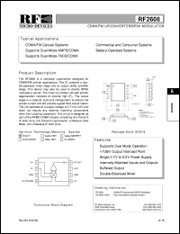 RF2608PCBA datasheet: CDMA/FM upconverter/BPSK modulator RF2608PCBA