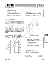 RF2609 datasheet: CDMA/FM transmit AGC amplifier RF2609