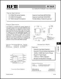 RF2629PCBA datasheet: 3V CDMA/FM transmit AGC amplifier RF2629PCBA