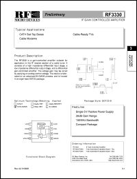 RF3330PCBA datasheet: If gain controlled amplifier RF3330PCBA