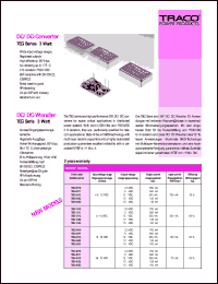 TEG4812 datasheet: 3 Watt,  input voltage range:36-72V, output voltage 12V (250mA) DC/DC converter TEG4812