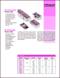 TET4813 datasheet: 3 Watt,  input voltage range:18-72V output voltage 15V (200mA) DC/DC converter TET4813