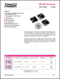 TSI-3.3S2ROM datasheet: 10 Watt,input voltage range:4.75-13.6V output voltage 1.8-3.3V (2A) DC/DC converter TSI-3.3S2ROM