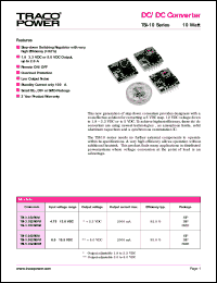 TSI-3.3S2ROFM datasheet: 10 Watt,input voltage range:4.75-13.6V output voltage 1.8-3.3V (2A) DC/DC converter TSI-3.3S2ROFM