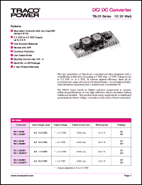 TSI-3.3S3RO datasheet: Input voltage range:4.8-13.6V, output voltage 2.8-3.3V (3A) DC/DC converter TSI-3.3S3RO