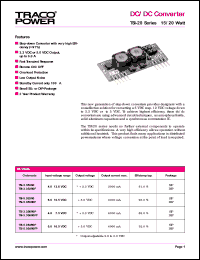 TSI-5.0S4ROP datasheet: Input voltage range:6-16.5V, output voltage 5V (4A) DC/DC converter TSI-5.0S4ROP