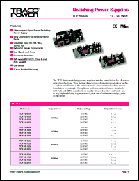 TOF30-05S datasheet: 30 Watt, input voltage range:85-264V, output voltage 5V (6A) switching power supplie TOF30-05S