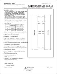 MH16S64DAMD-8 datasheet: 1073741824-bit synchronous DRAM MH16S64DAMD-8