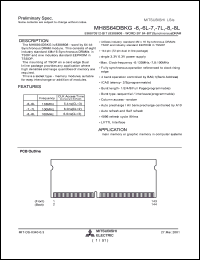 MH8S64DBKG-7 datasheet: 536870912-bit synchronous DRAM MH8S64DBKG-7