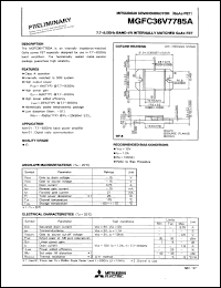 MGFC36V7785A datasheet: 7.7-8.5GHz band 4W internally matched GaAs fet MGFC36V7785A