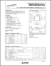 MGFC39V6472A datasheet: 6.4-7.2GHz band 8W internally matched GaAs fet MGFC39V6472A