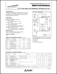 MGFC40V5964A datasheet: 5.9-6.4GHz band 10W internally matched GaAs fet MGFC40V5964A