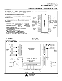 M5M54R04J-12 datasheet: 4194304-bit (4194304-word by 1-bit) CMOS static RAM M5M54R04J-12