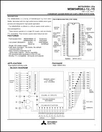 M5M54R08J-15 datasheet: 4194304-bit (524288-word by 8-bit) CMOS static RAM M5M54R08J-15