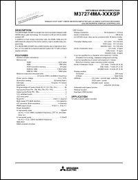 M37274MA-XXXSP datasheet: Single-chip 8-bit CMOS microcomputer M37274MA-XXXSP