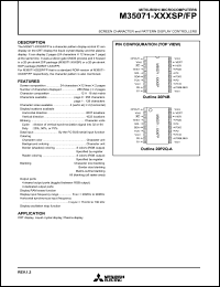 M35071-XXXFP datasheet: Screen character & pattern display controller M35071-XXXFP