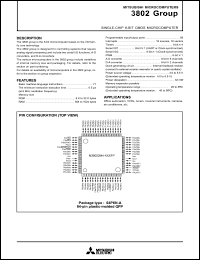 M38020M8DXXXSP datasheet: RAM size: 192bytes; single-chip 8-bit CMOS microcomputer M38020M8DXXXSP