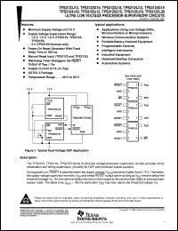 TPS3125L30DBVT datasheet:  ULTRA-LOW VOLTAGE PROCESSOR SUPERVISORY CIRCUIT TPS3125L30DBVT