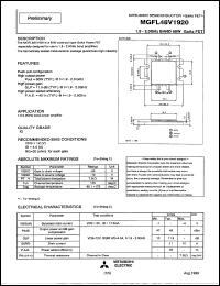 MGFL48V1920 datasheet: 19.0-2.0GHz band 60W internally matched GaAs fet MGFL48V1920