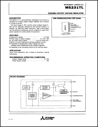 M5231TL datasheet: Linear IC for variable output voltage regulator M5231TL