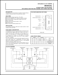 M54543AL datasheet: Bi-directional motor driver with brake function and thermal shut down function M54543AL