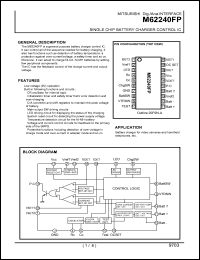 M62240FP datasheet: Single chip battery control IC M62240FP