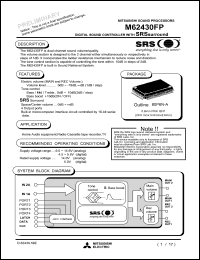 M62430FP datasheet: Digital sound controller with SRSsurround M62430FP