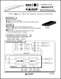 M62437FP datasheet: Sound controller with tone controller with SRS focus & SRS surround M62437FP