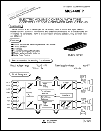 M62440FP datasheet: Electric volume control with tone controller for 4-speaker applications M62440FP