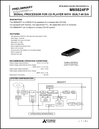 M65824FP datasheet: Signal processor for CD player with built-in D/A M65824FP