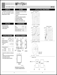 MF1172V-1 datasheet: Filter for the RF circuit mobile communication MF1172V-1