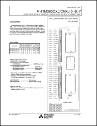 MH1M365CX-6 datasheet: 37748736-bit (1048576-word by 36-bit) DRAM MH1M365CX-6