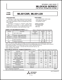 ML601J28 datasheet: High power AlGaAs semiconductor laser diode for optical information systems ML601J28