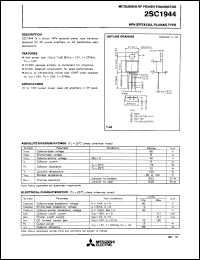 2SC1944 datasheet: NPN epitaxial planar type 2SC1944