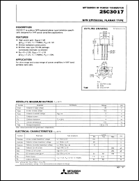 2SC3017 datasheet: NPN epitaxial planar type 2SC3017