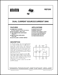REF200AP datasheet: Dual current source/current sink REF200AP
