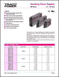 ESP18-122D datasheet: 18 Watt, output voltage 12V (1.2/0.6A), switching power supplier ESP18-122D