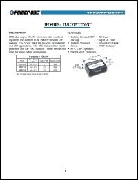 BRD505 datasheet: 2 Watt, input voltage range:4.65-5.5V, output voltage +/-5V (+/-0.100A) DC-DC converter BRD505
