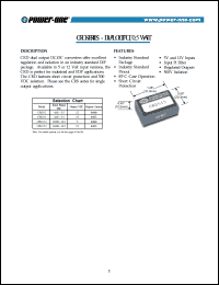 CRD1212 datasheet: 0.5 Watt, input voltage range:10.90-13.2V, output voltage +/-5V (0.04A) DC-DC converter CRD1212