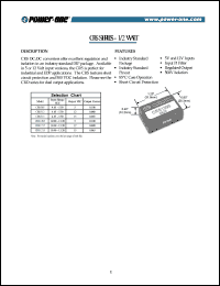 CRS1212 datasheet: 1/2 Watt, input voltage range:10.90-13.2V, output voltage 12V (0.08A) DC-DC converter CRS1212